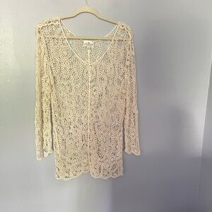 Grand & Greene crochet knit long sleeved summer sweater L